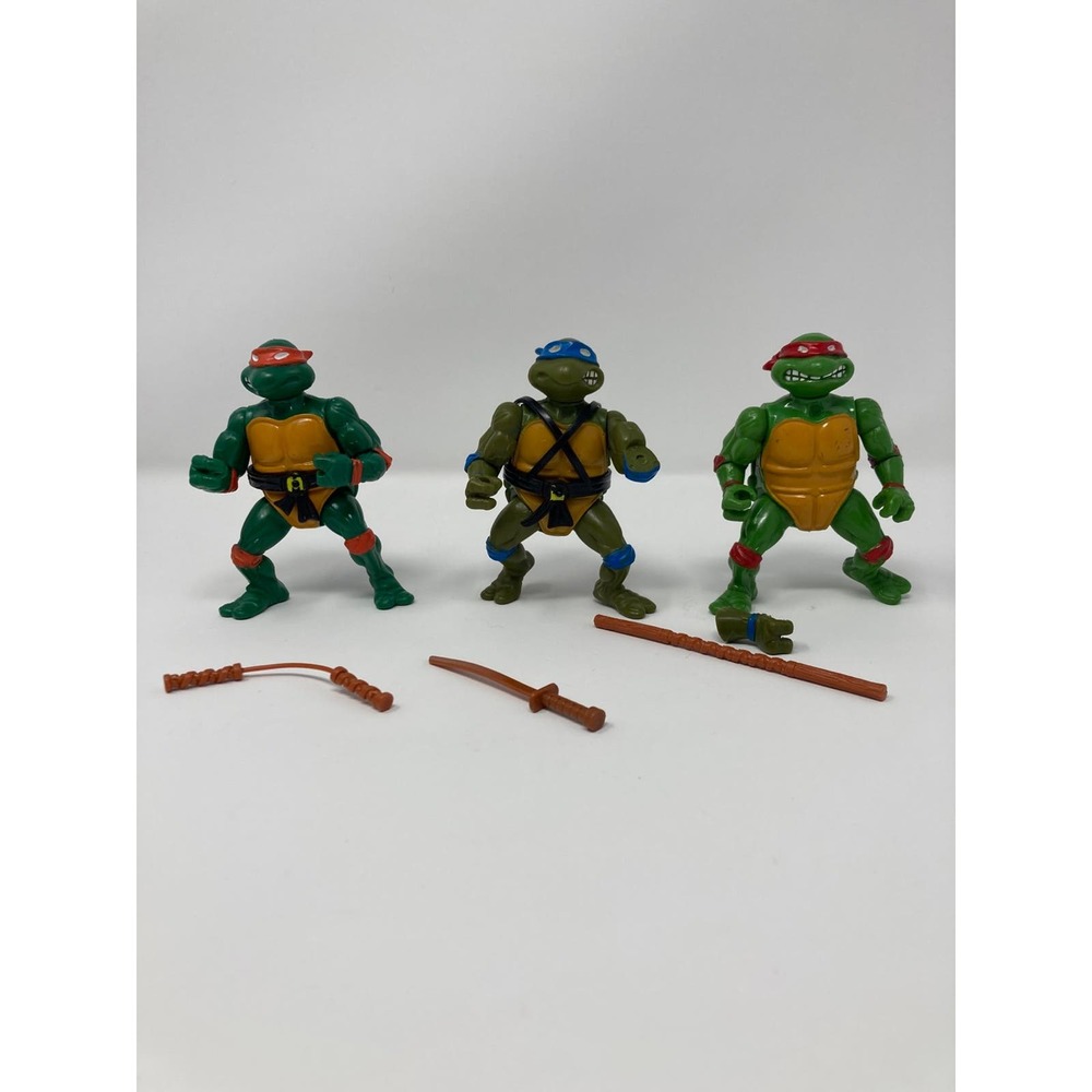 1988 TNMT Teenage Mutant Ninja Turtles Figures Lot of 3,  Damaged